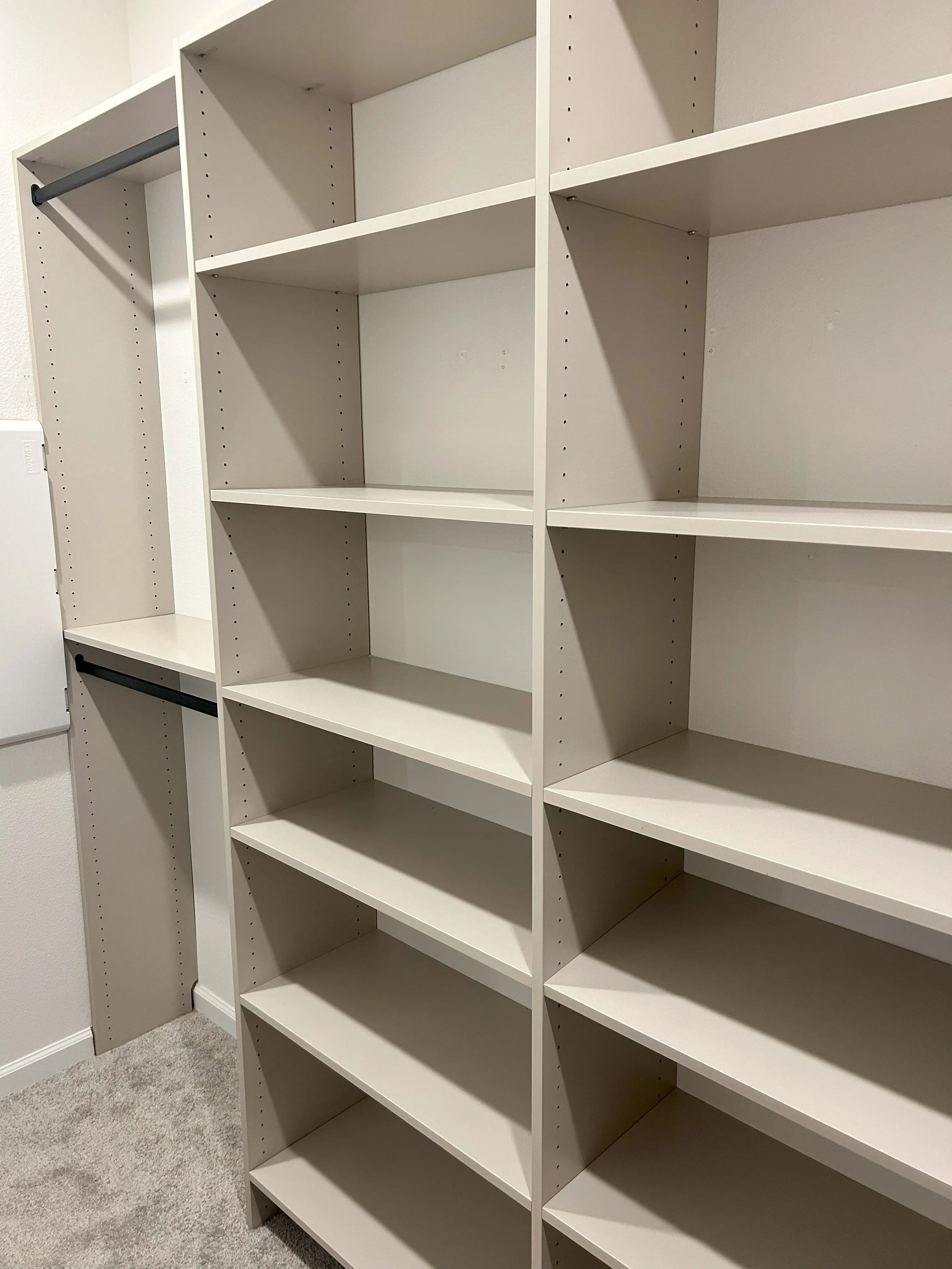 Elegant pre drilled closet systems enhancing the home in Pensacola, FL.